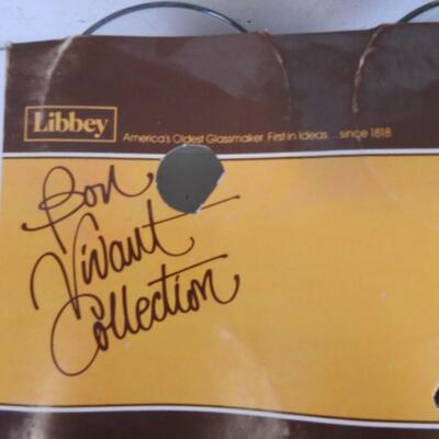 4 Libby Glasses, Bon Vivant Collection, In Packaging, Warehouse Dirt
