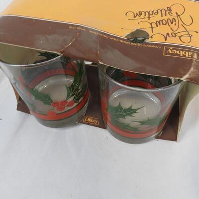 4 Libby Glasses, Bon Vivant Collection, In Packaging, Warehouse Dirt