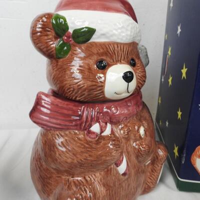 Benchmark Home Products Christmas Bear Cookie Jar, Candleholders & Napkin Holder