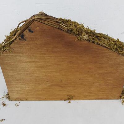 Nativity Scene Craft Background, Wood, Twine, Moss