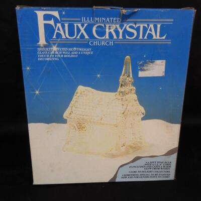 Illuminated Faux Crystal Church, Light Works, In Box