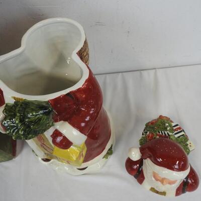 Victorian Santa Hand Painted Ceramic Cookie Jar