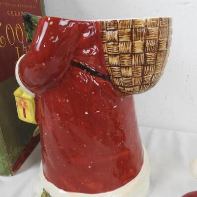 Victorian Santa Hand Painted Ceramic Cookie Jar