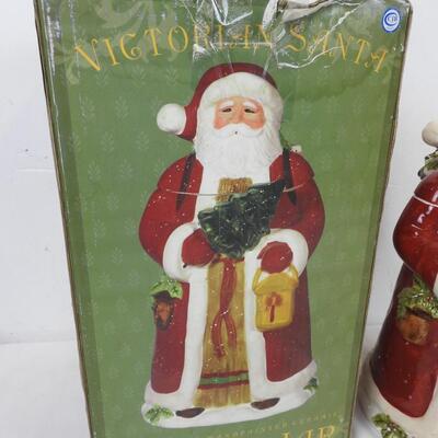 Victorian Santa Hand Painted Ceramic Cookie Jar