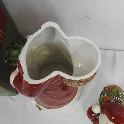 Victorian Santa Hand Painted Ceramic Cookie Jar