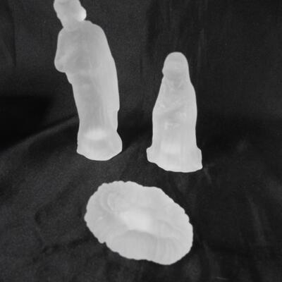 Two 6 pc Frosted Glass Nativity Sets