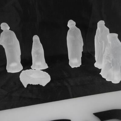 Two 6 pc Frosted Glass Nativity Sets