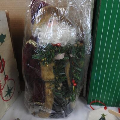 Christmas Decor Lot: Ornament Organizing Box, Assorted Ornaments, Tree Topper