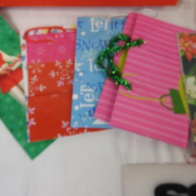Lot of Gift Boxes, Bags, Ribbon, Penguin Bag
