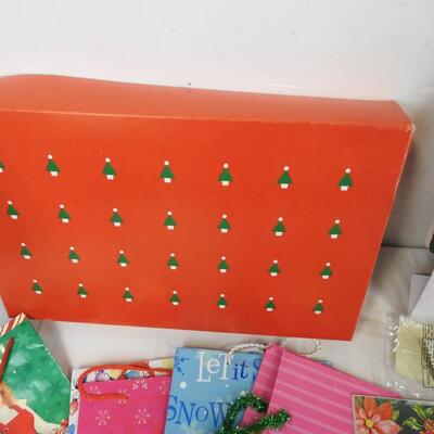 Lot of Gift Boxes, Bags, Ribbon, Penguin Bag