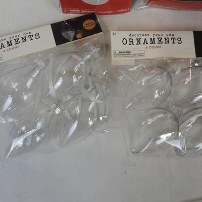Decorate your Own Ornaments, Christmas Bingo, 2 Ornament Kits - New