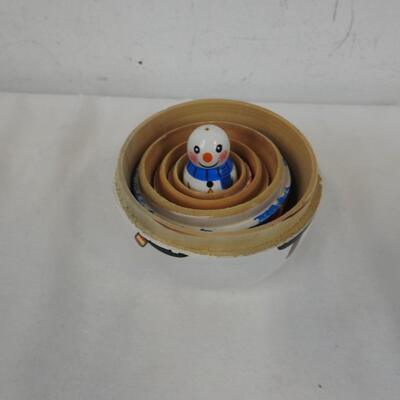 Wooden Snowman Nesting Doll