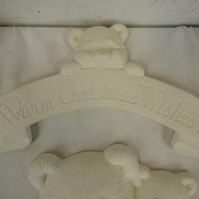 7 Ceramic Unpainted Ornaments and Decor: Christmas Bears