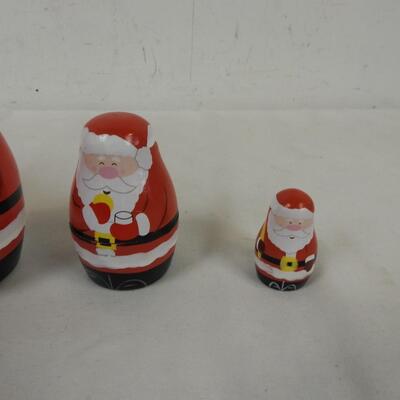 Wooden Santa Nesting Doll