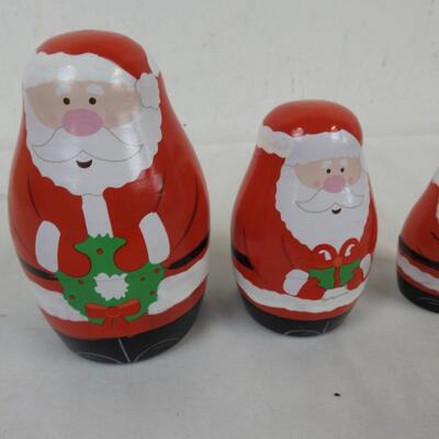 Wooden Santa Nesting Doll