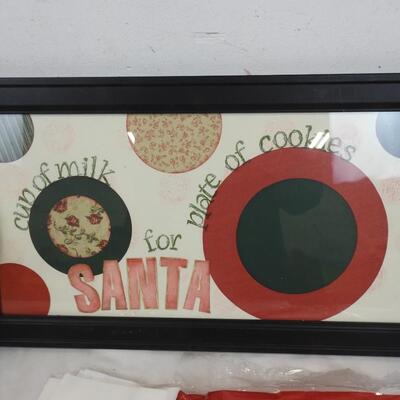 Christmas Lot: Tray for Santa's Cookies and Milk, Tree Scented Candle