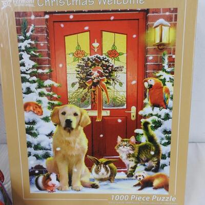 8 pc Christmas: 100 Pc puzzle, Bell Basket, Snowman Mailbox, Santa Hat