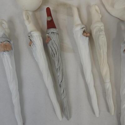 Lot of Unpainted Ceramic Decor/Ornaments, Santa Icicles, Boots, Santa