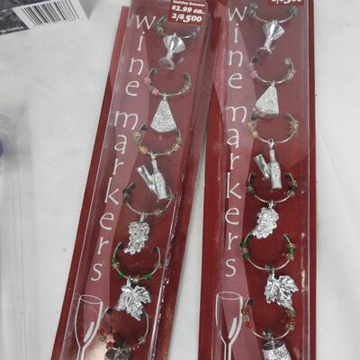 8 pc Party Supplies, Light Bulb Party Forks, Wine Markers, Swizzle Sticks - New