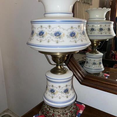 Pair of matching vintage hurricane lamps