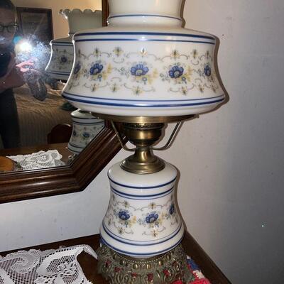 Pair of matching vintage hurricane lamps