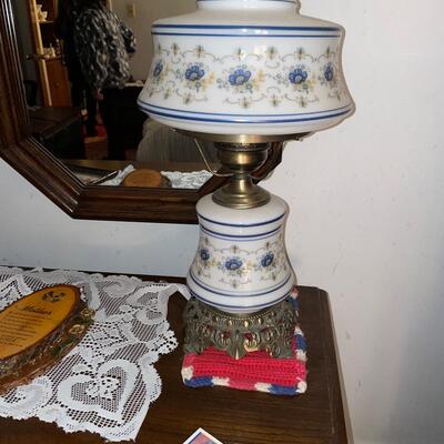 Pair of matching vintage hurricane lamps