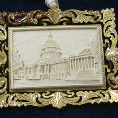 MS 2 Ornaments United States Capitol Historical Society 2001 & 2004 Marble Wood