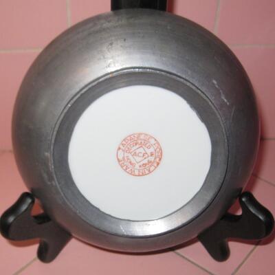 MS Vintage Japanese Bell + Porcelain Plate with Metal Frame ACF