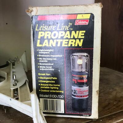 Lot of Vintage tins & propane lantern