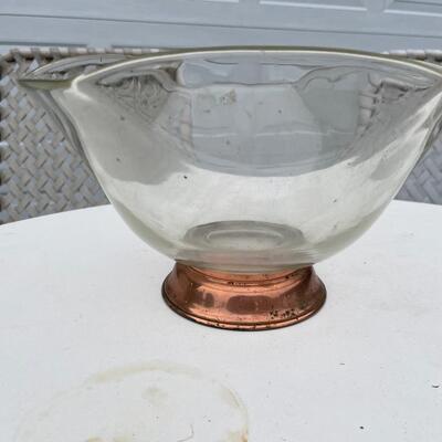 Large glass serving bowl