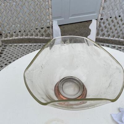 Large glass serving bowl