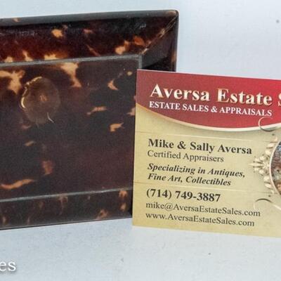 VICTORIAN FAUX TORTOISE SHELL CALLING CARD CASE