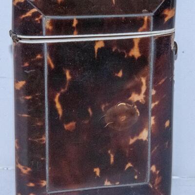 VICTORIAN FAUX TORTOISE SHELL CALLING CARD CASE