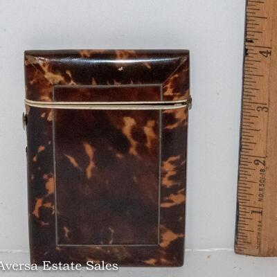 VICTORIAN FAUX TORTOISE SHELL CALLING CARD CASE