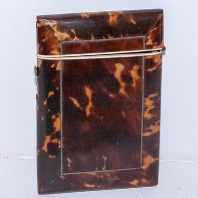 VICTORIAN FAUX TORTOISE SHELL CALLING CARD CASE