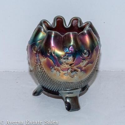 NORTHWOOD GLASS - CARNIVAL GLASS ROSE BOWL