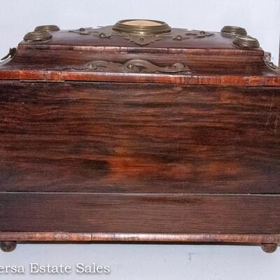 UNIQUE AND UNSUAL ANTIQUE ROSEWOOD JEWELRY BOX