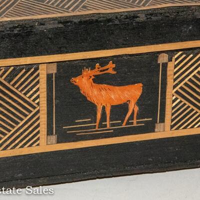 ANTIQUE INLAID BOX FEATURING SALZBURG CASTLE