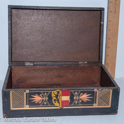 ANTIQUE INLAID BOX FEATURING SALZBURG CASTLE