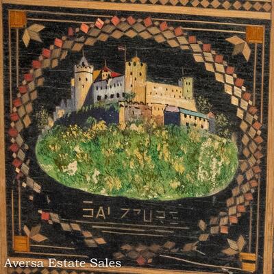 ANTIQUE INLAID BOX FEATURING SALZBURG CASTLE