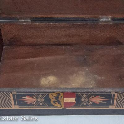 ANTIQUE INLAID BOX FEATURING SALZBURG CASTLE