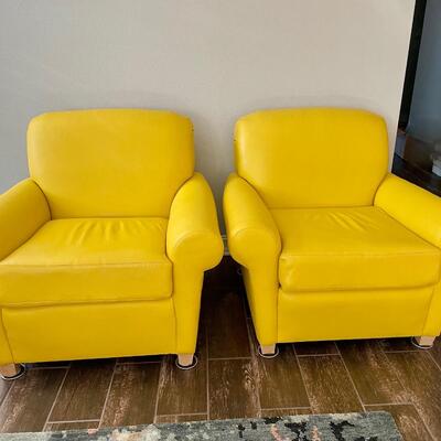 Pair of Leather Club Chairs
