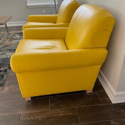 Pair of Leather Club Chairs