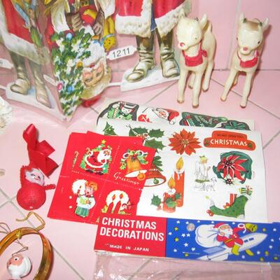 MS Assorted Christmas Decorations Ornaments Stickers Bells Santa Rocket