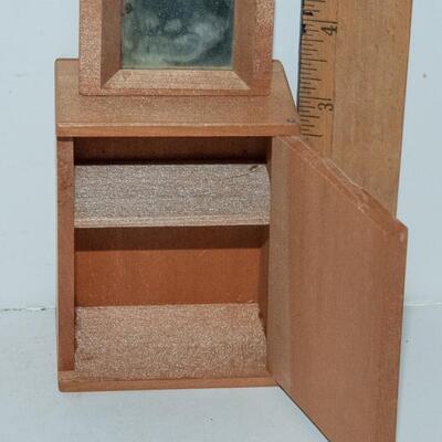 MID CENTURY MODERN - MARQUETRY / INLAID WOODEN DOLL HOUSE FURNITURE