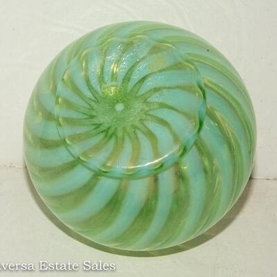 OPALESCENT SWIRL ROSE BOWL