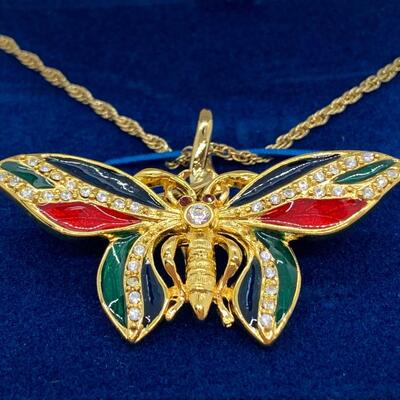 New Camrose & Kross Jacqueline Kennedy butterfly necklace broach or pin jewelry 