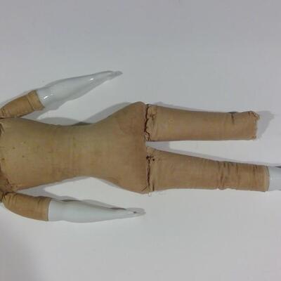1800 s Porcelain Head & Shoulder Doll  ~ Sawdust filled body
