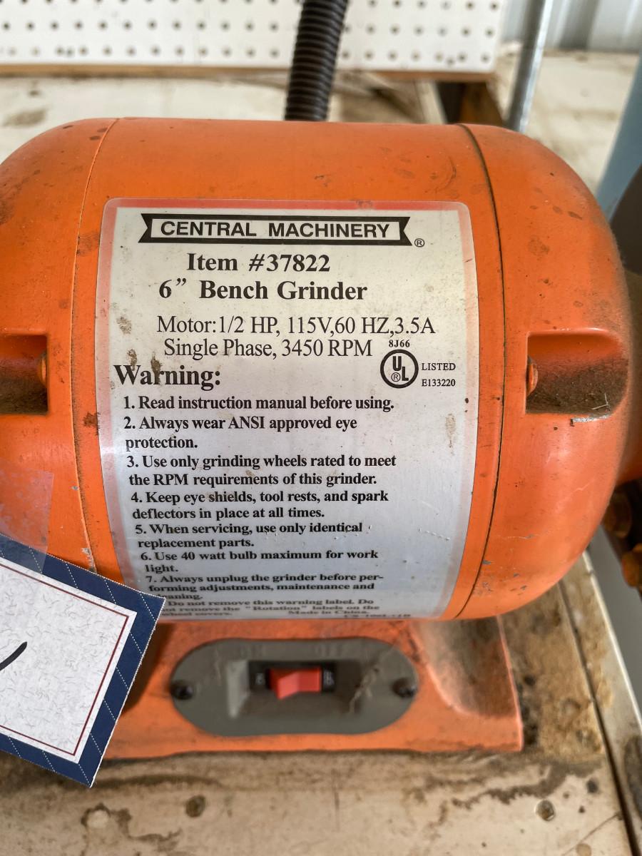 Central Machinery 6" Bench Grinder