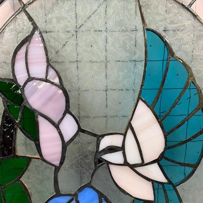 #16 Hummingbird & Flower Stainglass Piece